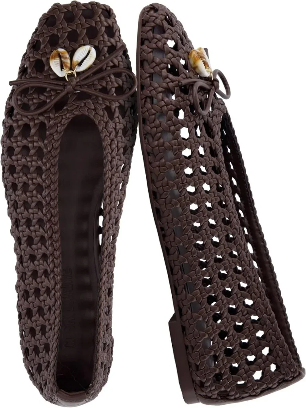 Women's Brown Faux Leather Witty Hand Woven Ballet Comfortable Pointed Toe Flats